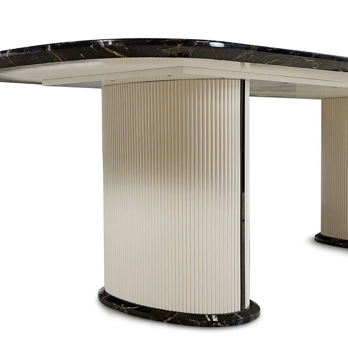 Krisalis 1 + 8-Seater Dining Setæ- Beige/Black - With 2-Year Warranty