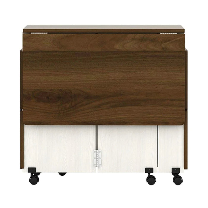 Algeria 1+4-Seater Folding Table Dining Set - White Ash/Brown Walnut - With 2-Year Warranty