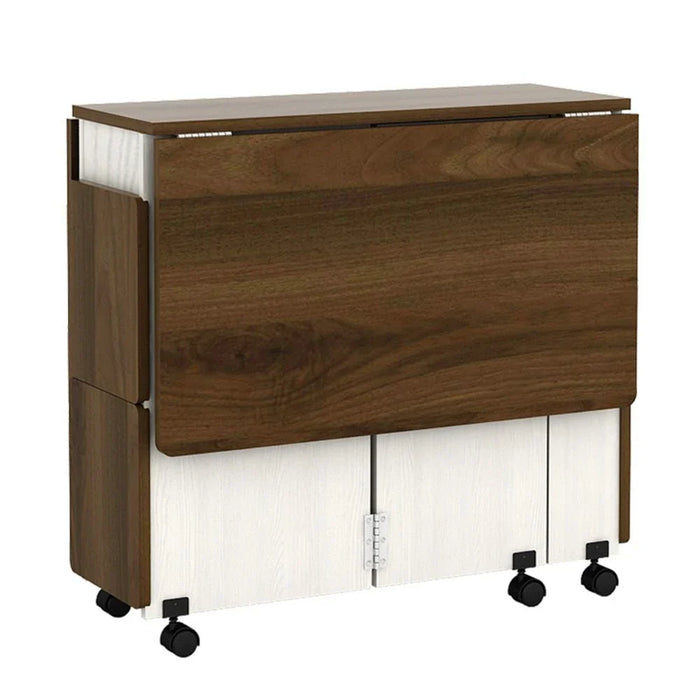 Algeria 1+4-Seater Folding Table Dining Set - White Ash/Brown Walnut - With 2-Year Warranty