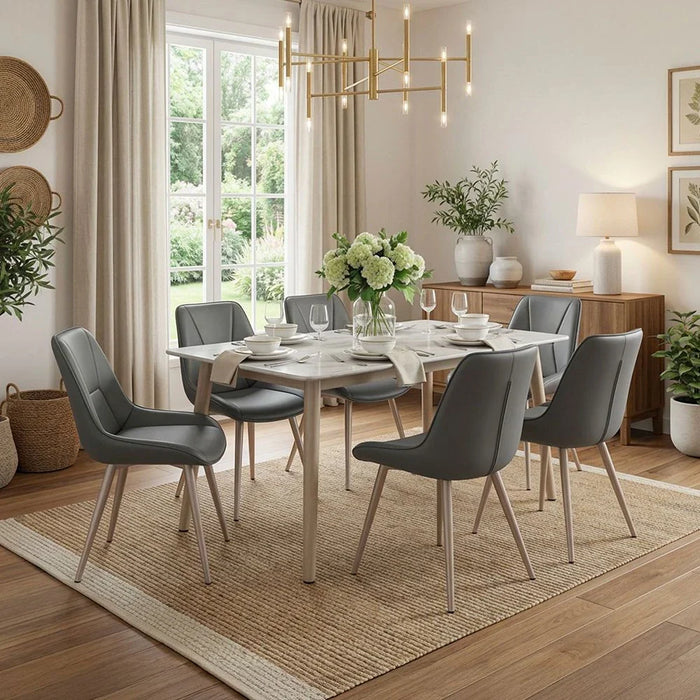 Neto 1+6-Seater Ceramic Dining Set - Grey - With 2-Year Warranty