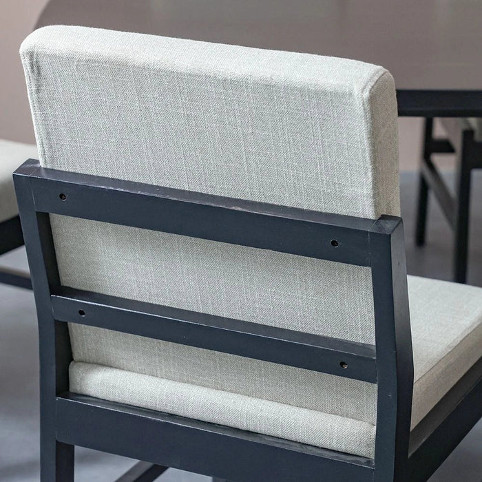 Leeds 1+8-Seater Wooden Dining Set - Black/Beige - With 2-Year Warranty