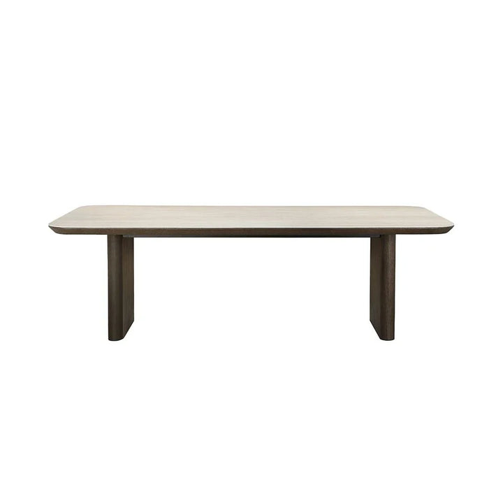 Brookside 1+8-Seater Stone Top Dining Set - Beige/Oak Veneer - With 2-Year Warranty