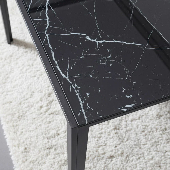 Sicilia 1+6 Tempered Glass Dining Set-Black/Grey