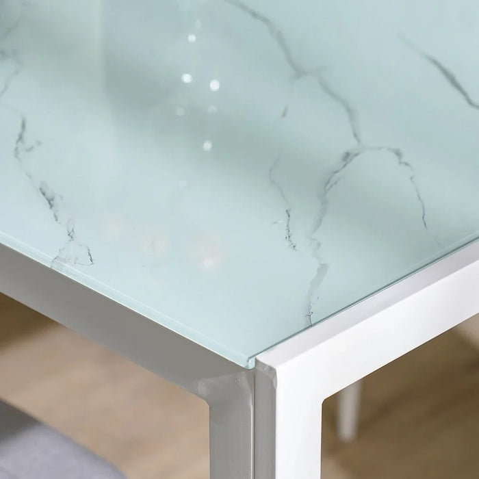 Sicilia 1+6 Tempered Glass Dining Set-White/Grey