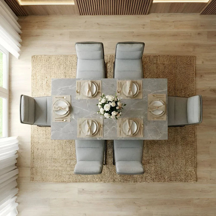Arseni 1+6 Dining Set-Grey Sintered Stone