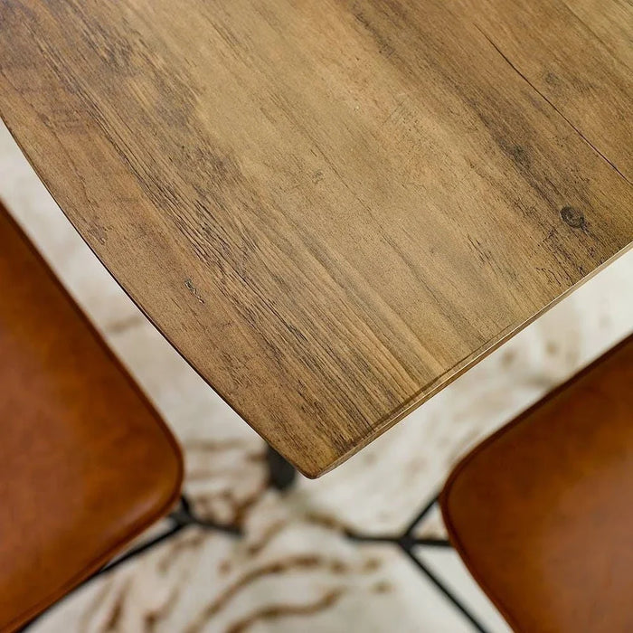 Gideon 4 Seater Counter Height Dining Table-Natural Oak/Brown