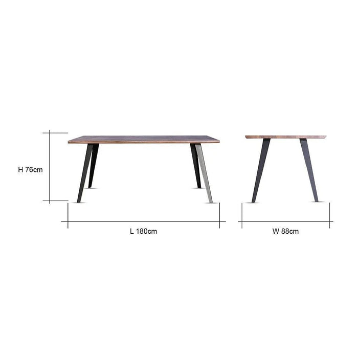 Gideon 6 Seater Dining Table-Natural Oak/Brown