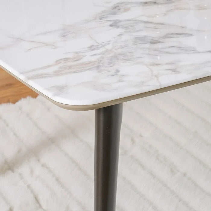 Almanza 8-Seater Dining Table-Marble/Dark Brown-With 2-Year Warranty