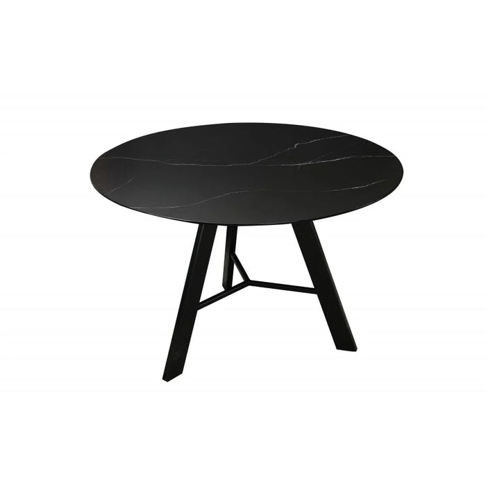 Cintra 4-Seater Round Dining Table - Black - With 2-Year Warranty