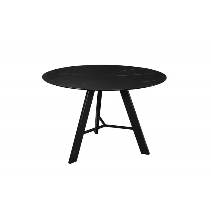 Cintra 4-Seater Round Dining Table - Black - With 2-Year Warranty