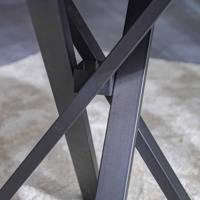 Alleria 2-Seater Round Dining Table-Grey/Black-With 2-Year Warranty
