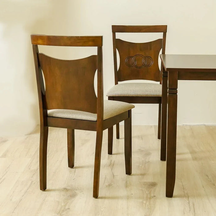 Salvoy 1+4 Dining Set - Walnut / Grey