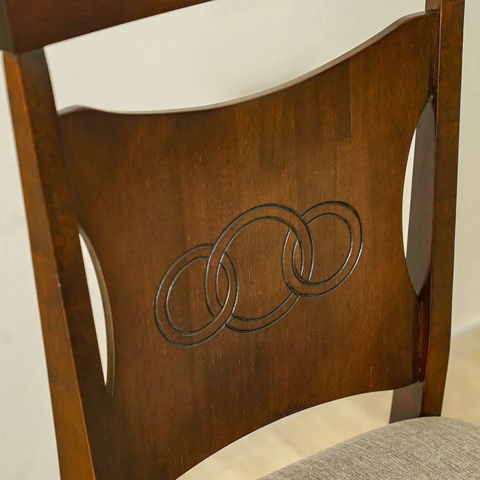 Salvoy 1+4 Dining Set - Walnut / Grey