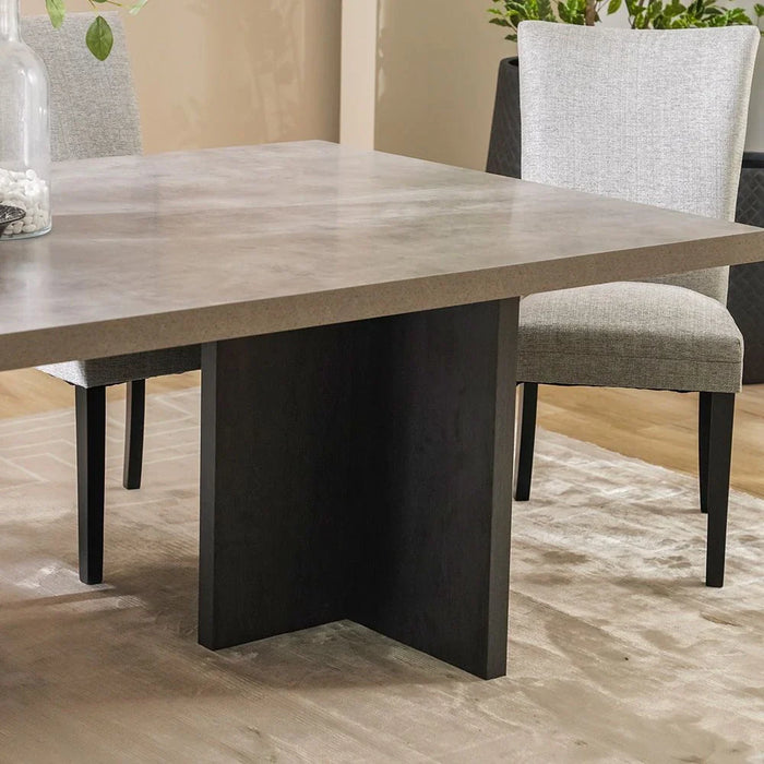 Pletora 1 + 8-Seater Dining Set-Cement Grey/Dark Oak-With 2-Year Warranty