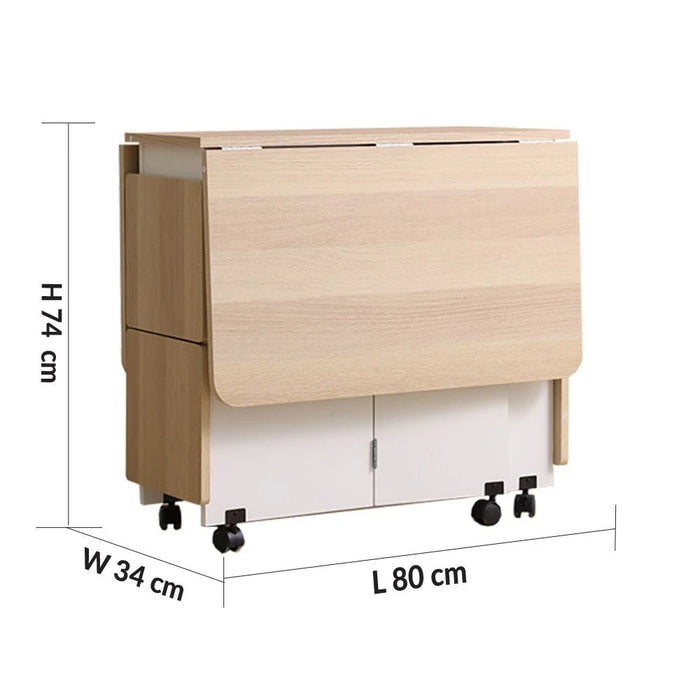 Algeria 1+4 Folding Table Dining Set - White/Oak - With 2-Year Warranty