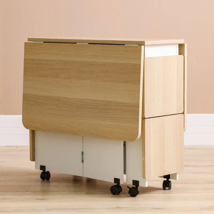 Algeria 1+4 Folding Table Dining Set - White/Oak - With 2-Year Warranty