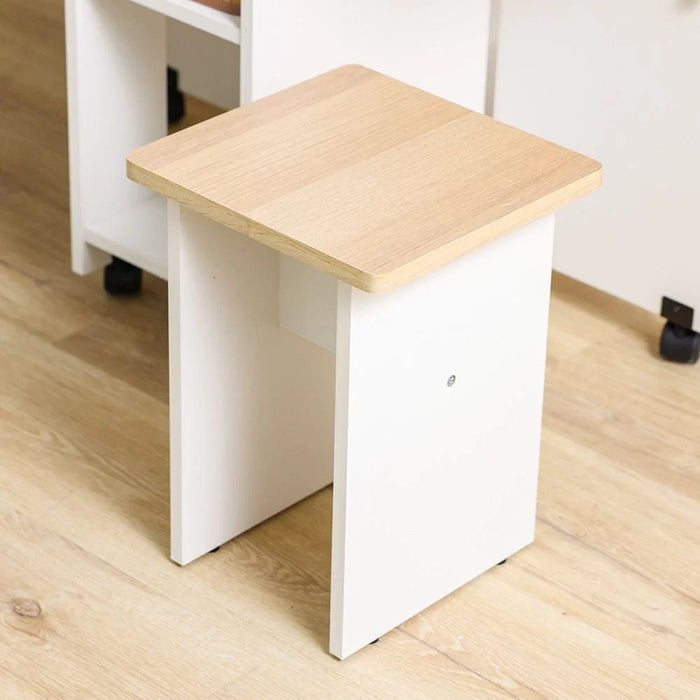 Algeria 1+4 Folding Table Dining Set - White/Oak - With 2-Year Warranty
