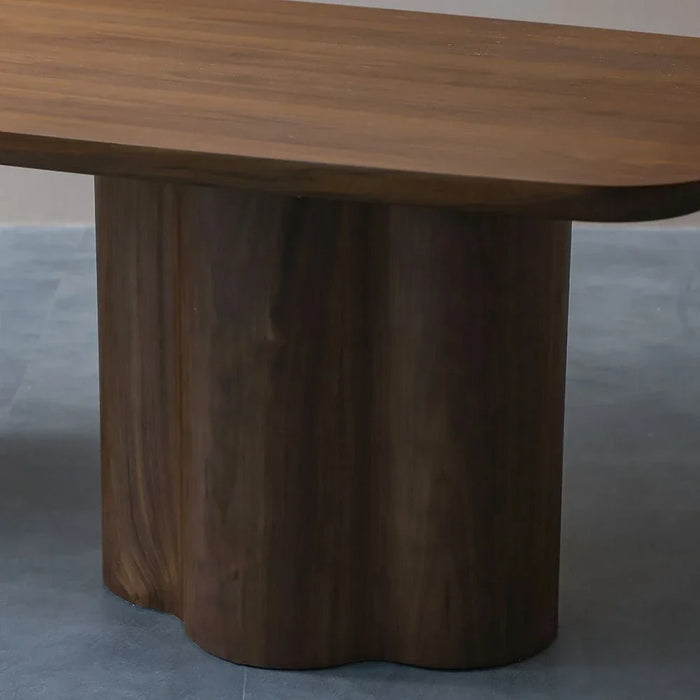 Rorvik 1 + 8 Dining Set-Walnut/Beige-With 2-Year Warranty