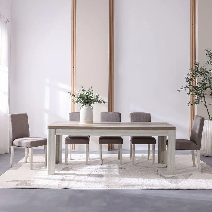 Olivos 8-Seater Dining Table - Ash/Grey Oak - With 2-Year Warranty