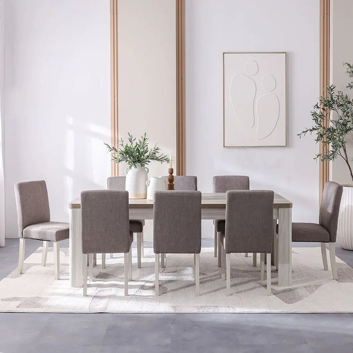 Olivos 8-Seater Dining Table - Ash/Grey Oak - With 2-Year Warranty