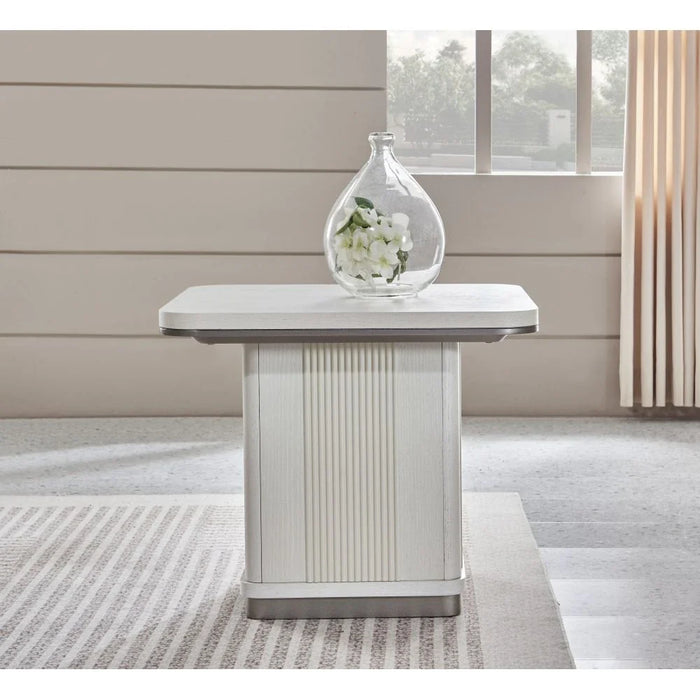 Aries End Table - Light Beige Oak Veneer - With 2-Year Warranty