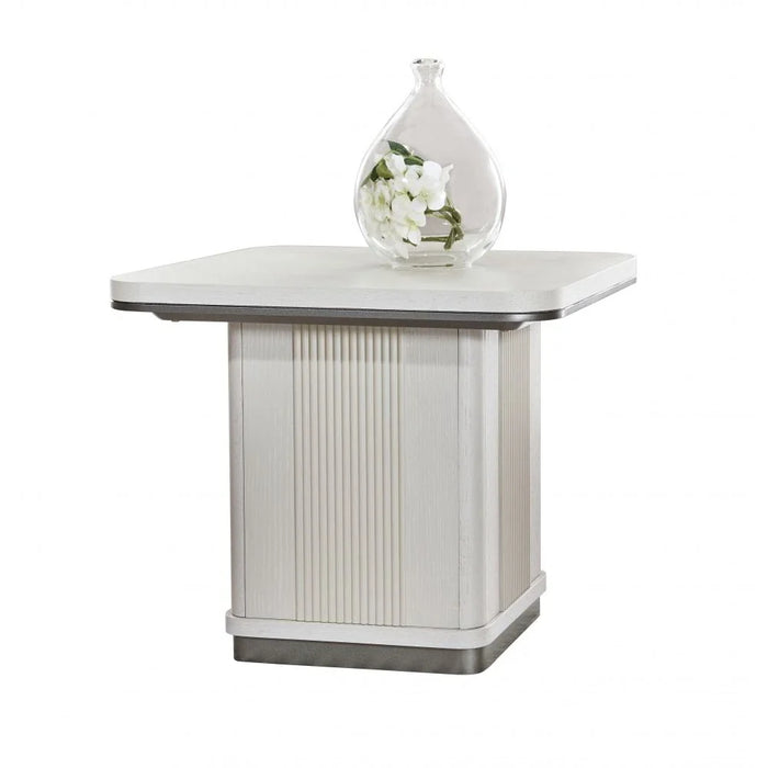 Aries End Table - Light Beige Oak Veneer - With 2-Year Warranty