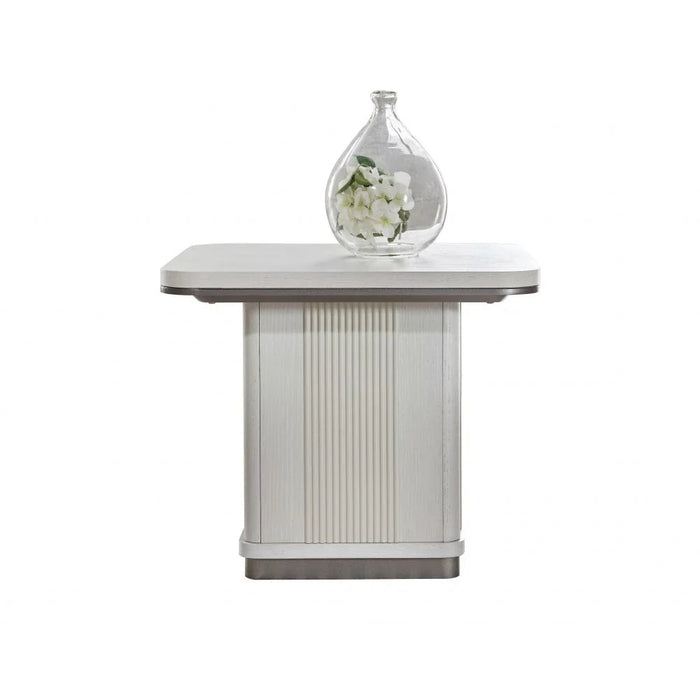 Aries End Table - Light Beige Oak Veneer - With 2-Year Warranty