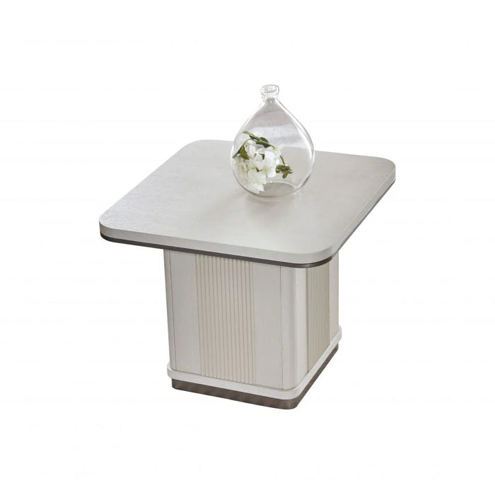 Aries End Table - Light Beige Oak Veneer - With 2-Year Warranty
