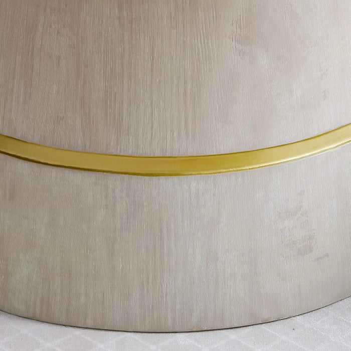 Margaret 6-Seater Round Dining Table - Beige/Terrazo/Gold - With 3-Year Warranty