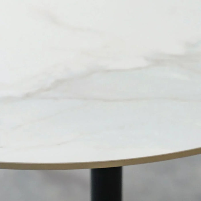 Elmont 4 seater Round Dining table Ceramic- White/Black
