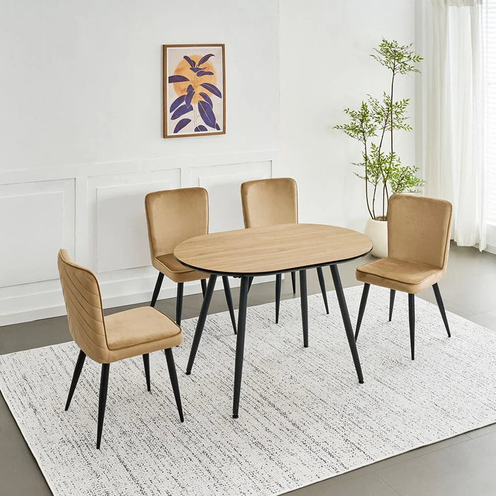 Santiago 4-Seater Dining Table - Brown/Black - With 2-Year Warranty