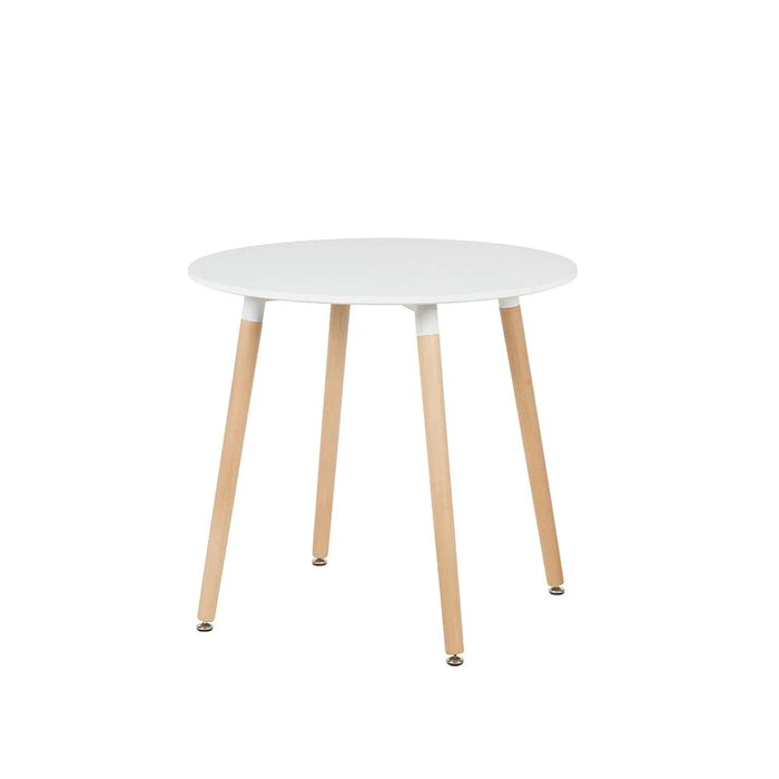Stork 2 Seater Round Dining Table-White/Beech