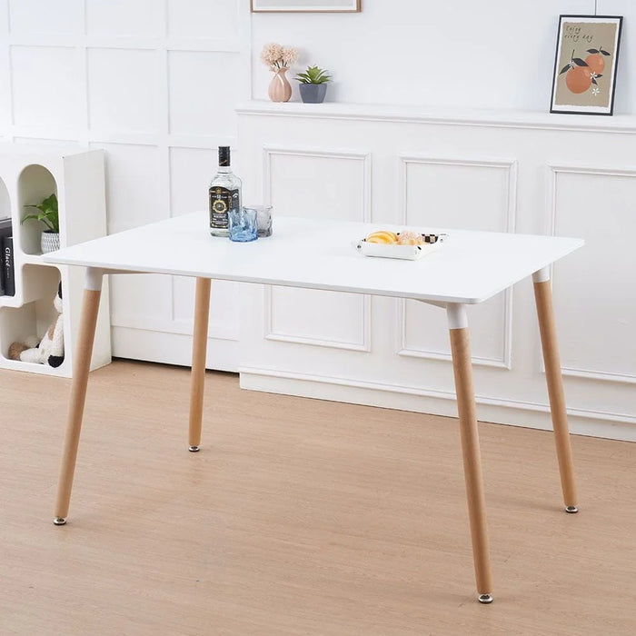 Stork 4-Seater Dining Table - White/Beech - With 2-Year Warranty