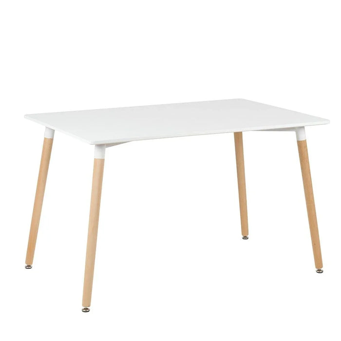 Stork 4-Seater Dining Table - White/Beech - With 2-Year Warranty