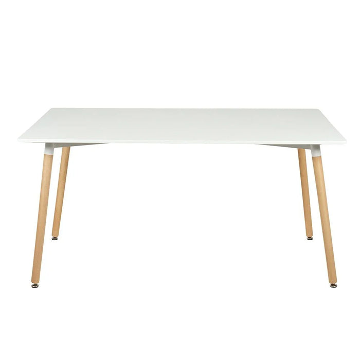 Stork 6-Seater Dining Table - White/Beech - With 2-Year Warranty
