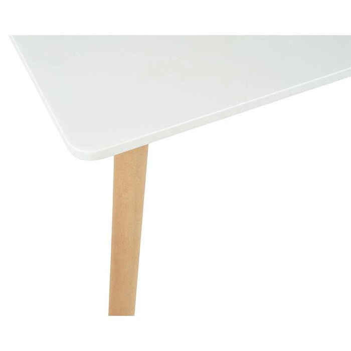 Stork 6-Seater Dining Table - White/Beech - With 2-Year Warranty