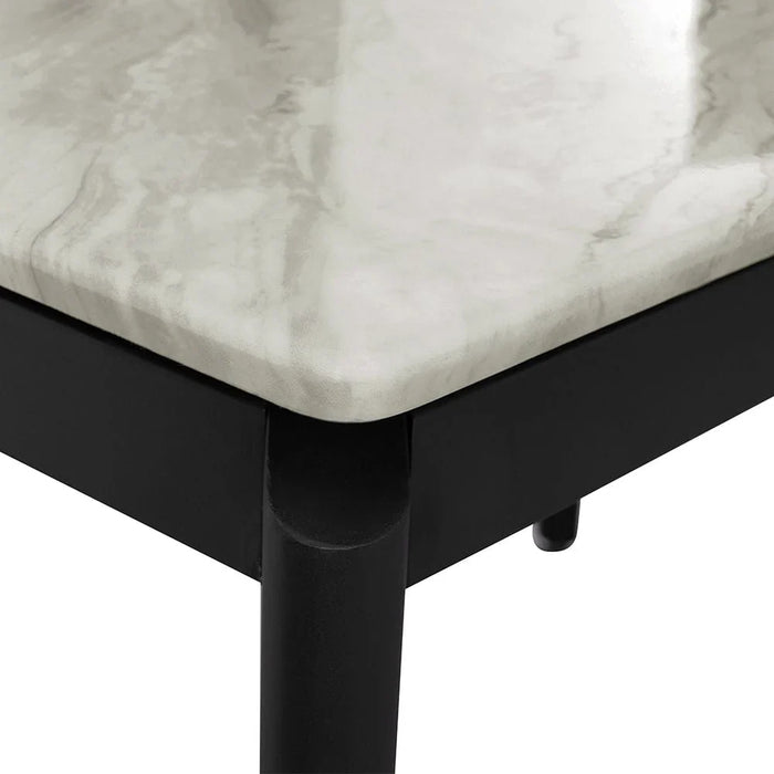 Flash 4-Seater Marble Top Dining Table - White/Grey/Black - With 2-Year Warranty
