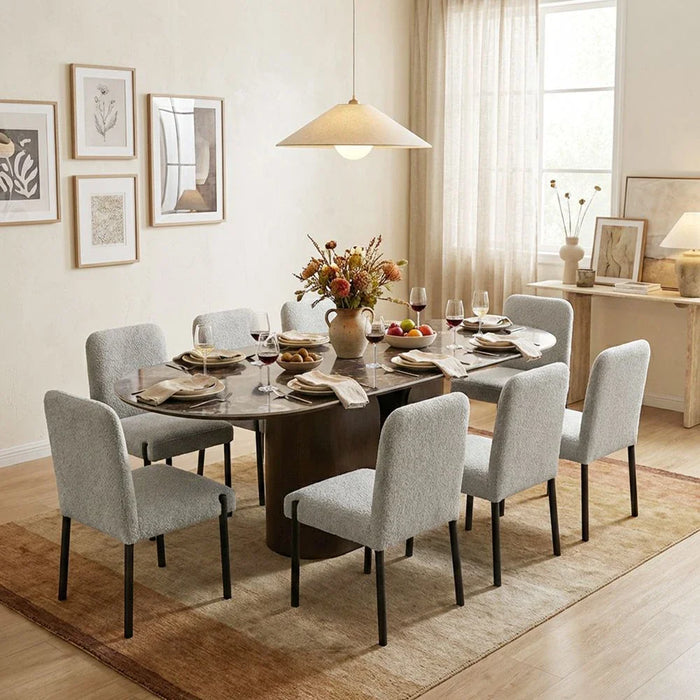 Terrakai 1+8-Seater Stone Top Dining Set - Brown Pattern/Bronze - With 3-Year Warranty