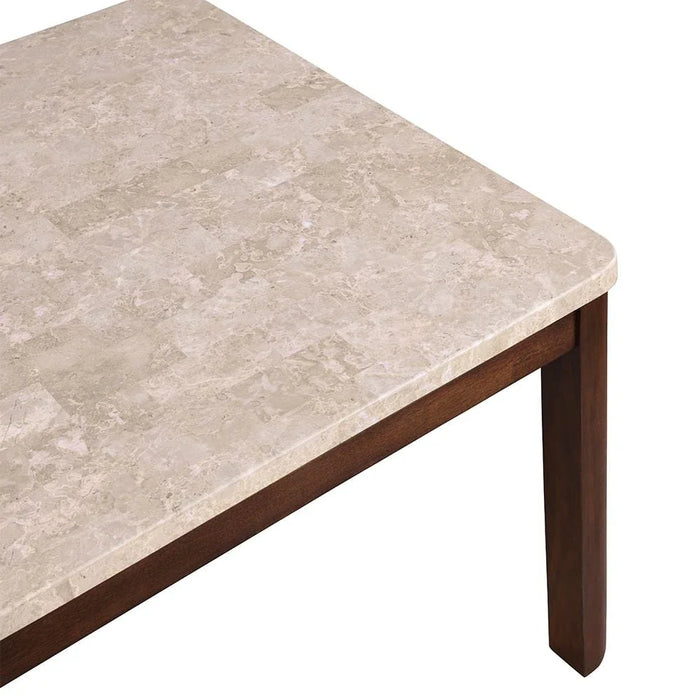 Brody 8-Seater Marble Top Dining Table - Beige/Walnut - With 2-Year Warranty