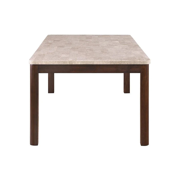 Brody 8-Seater Marble Top Dining Table - Beige/Walnut - With 2-Year Warranty