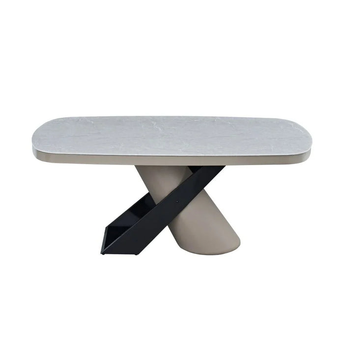 Meshville 6-Seater Glass Top Dining Table - Grey - With 2-Year Warranty