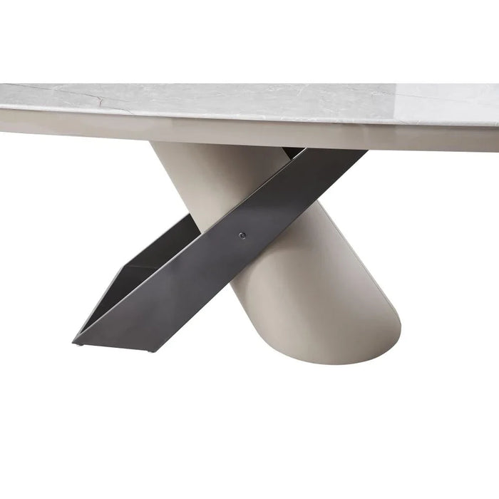 Meshville 6-Seater Glass Top Dining Table - Grey - With 2-Year Warranty