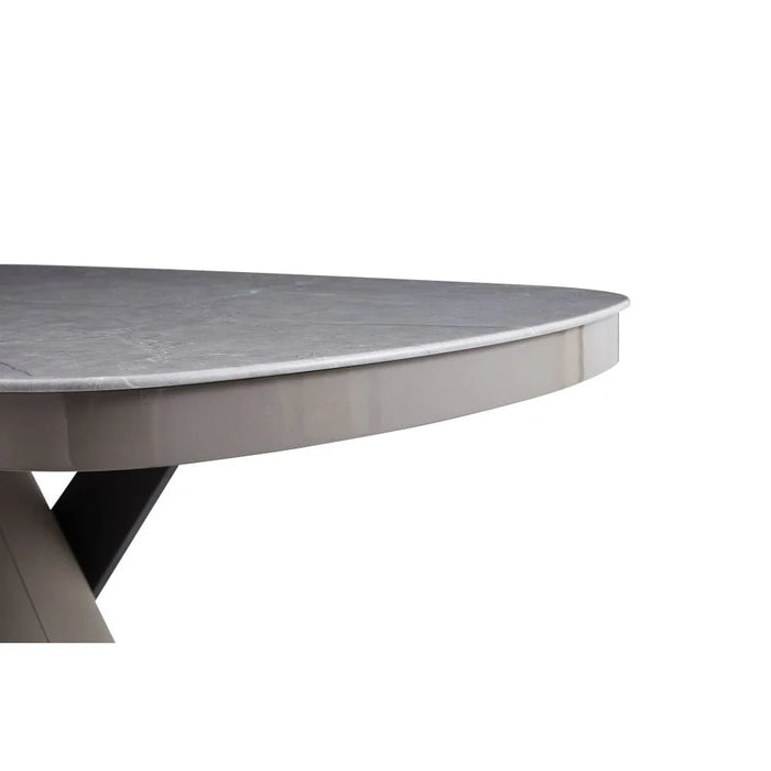 Meshville 6-Seater Glass Top Dining Table - Grey - With 2-Year Warranty