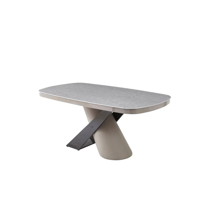 Meshville 6-Seater Glass Top Dining Table - Grey - With 2-Year Warranty