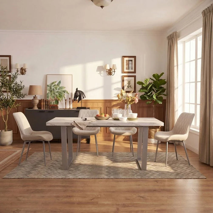 Wellington 6-Seater Modular Dining Table Top - White Marble