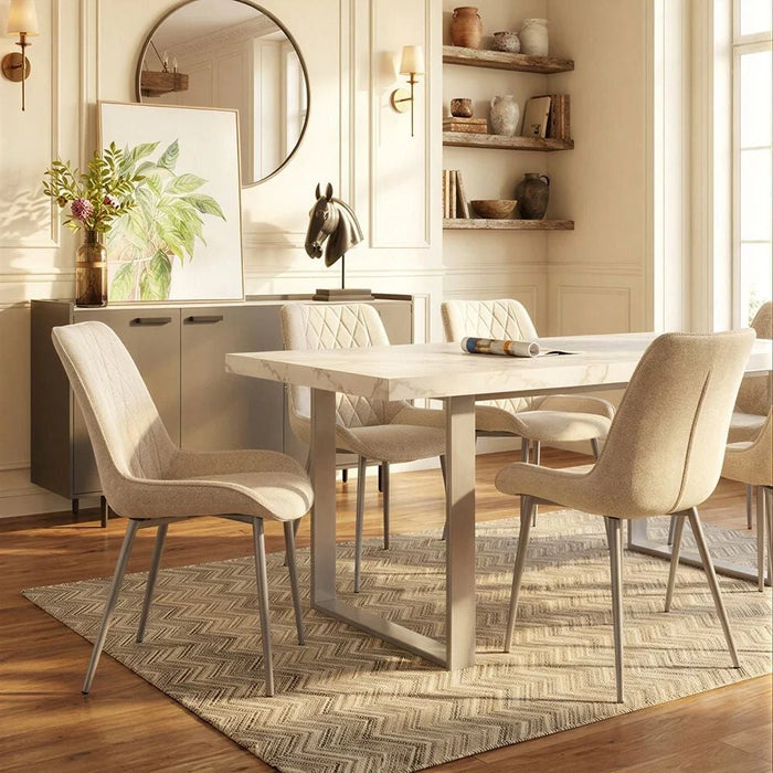 Wellington 6-Seater Modular Dining Table Top - White Marble