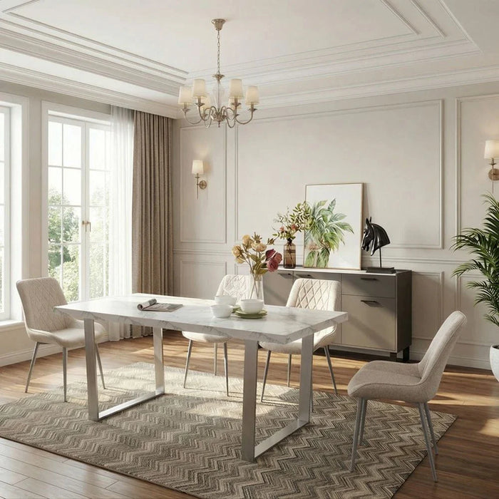 Wellington Straight Dining Table Legs Set Of 2-Silver