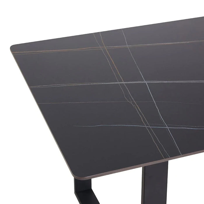 Wellington 6-Seater Modular Dining Sintered Stone Tabletop - Black Pattern - With 2-Year Warranty