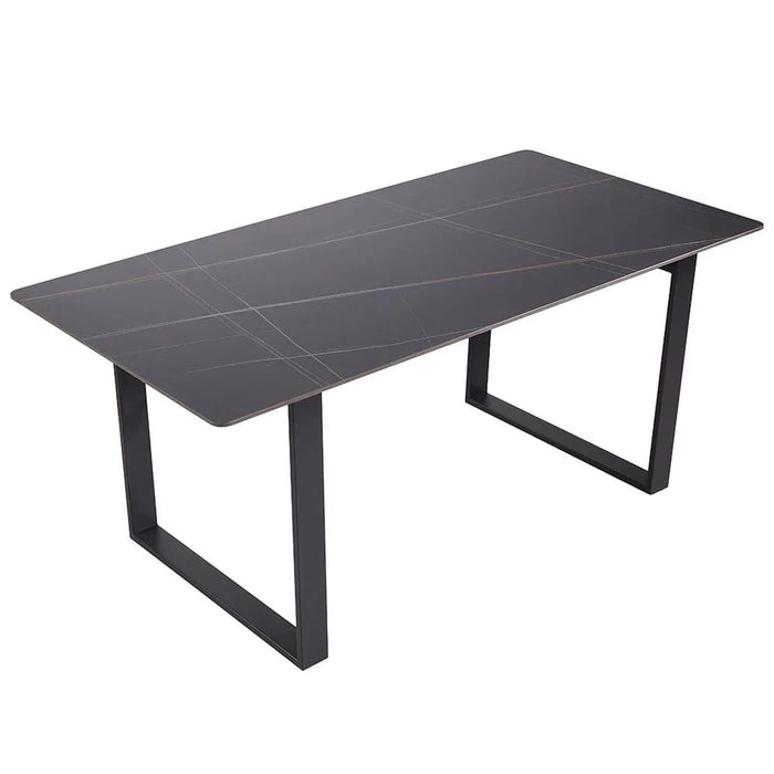 Wellington 6-Seater Modular Dining Sintered Stone Tabletop - Black Pattern - With 2-Year Warranty