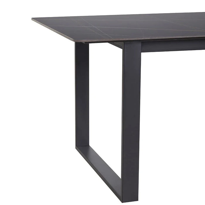 Wellington 6-Seater Modular Dining Sintered Stone Tabletop - Black Pattern - With 2-Year Warranty